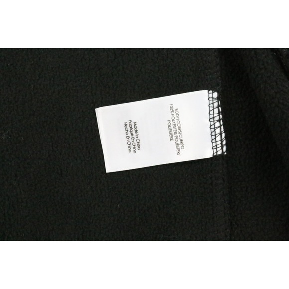 Chaps Mens Black Textured Knit Softshell Full Zip Jacket Size M Embroidered Flag - Picture 11 of 16